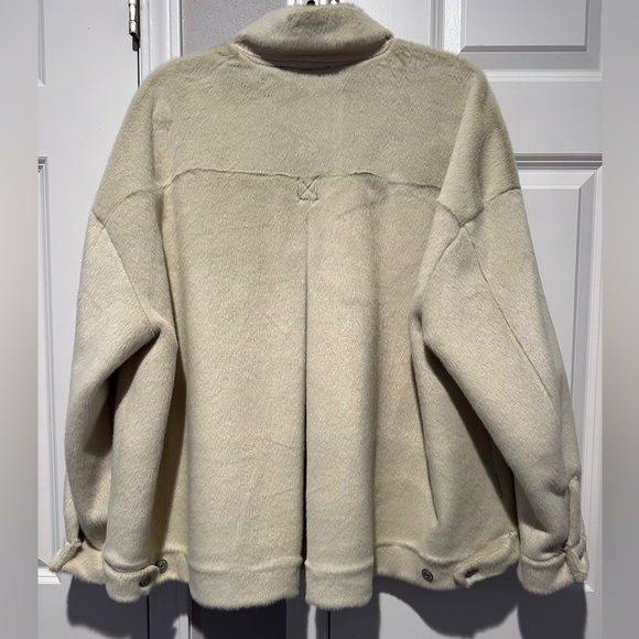 Free People We The Free Cozy Opal Swing Jacket Faux Fur Oversized Ivory. Size L. - Picture 8 of 9